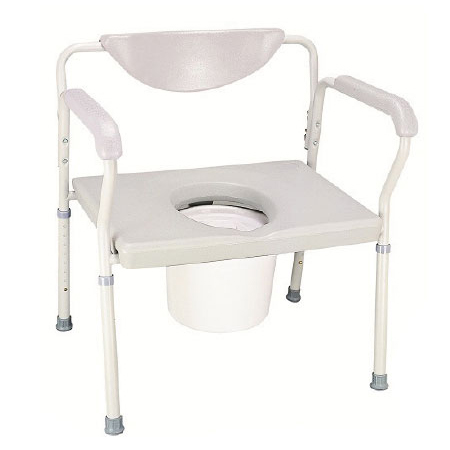 Breezy Everyday Bariatric Commode - Extra Wide with Padded Back - GMobility